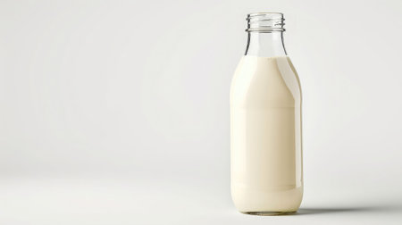 Milk bottle. Isolated on white backgroundの素材