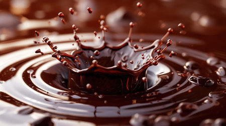 Realistic chocolate crown splash, Splashing and whirl chocolate liquid, cacao coffee splash with dropsの素材