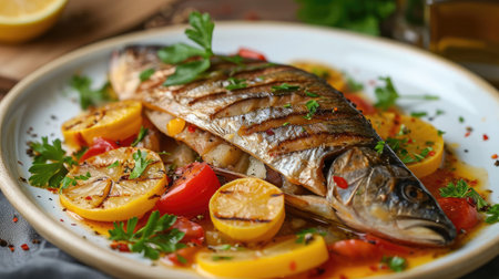 Braised mackerel with vegetables and seasoningの素材