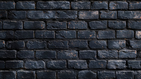 black brick wall, brickwork background for designの素材