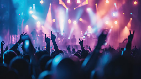 Crowd at concert and blurred stage lights --ar 16:9 --v 6 Job ID: 4769d306-2e4b-4a57-91f2-0ceb303b196fの素材