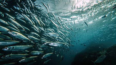 Sardines fish underwaterの素材