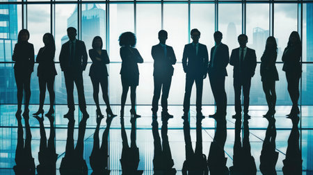 Group People Corporate Business Standing Silhouette Conceptの素材