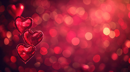 Valentines day background with heartsの素材