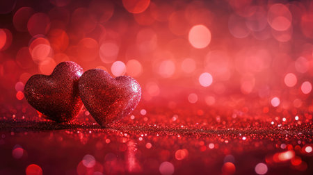 Valentine Hearts on Abstract Backgroundの素材