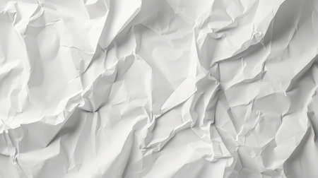White Paper Texture background. Crumpled white paper abstract shape background with space paper for text --ar 16:9 --v 6 Job ID: a0f34fbc-a776-4445-bf10-3519ae40c1a4の素材