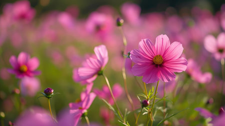 Field of cosmos flowerの素材