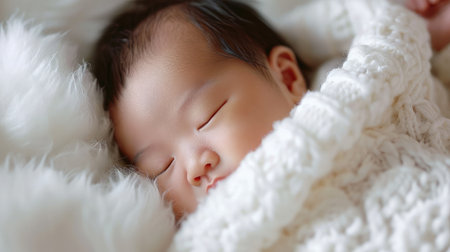 Asian beautiful newborn baby.の素材