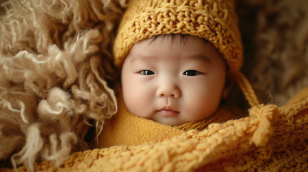 Asian beautiful newborn baby. --ar 16:9 --v 6 Job ID: 81f1410d-e363-40aa-8496-f55c2e22e3adの素材