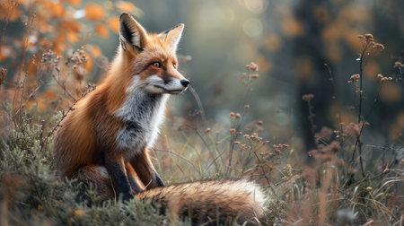 The fox in its grace and cunning nature. Elegance and beauty of this remarkable creature as it thrives in its natural habitat. Adaptability of the fox, an emblem of wilderness and ingenuity.の素材