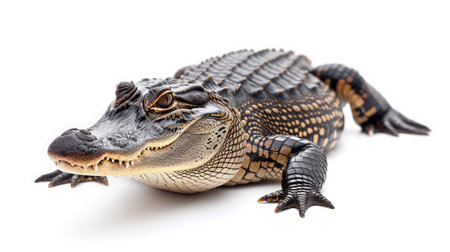 alligator on isolated white background.の素材