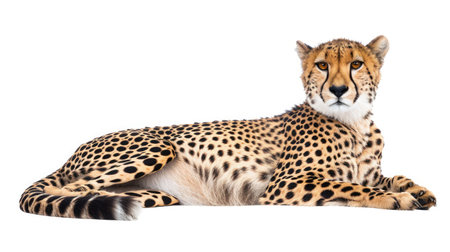 cheetah on isolated white background.の素材