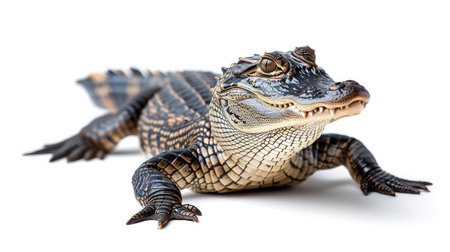 alligator on isolated white background.の素材