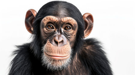 chimpanzee on isolated white background.の素材