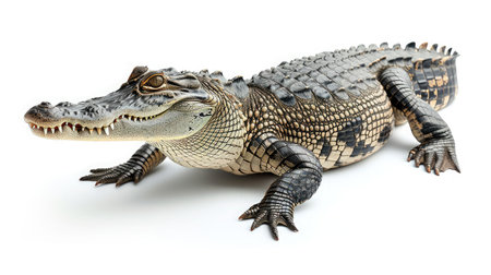 crocodile on isolated white background.の素材