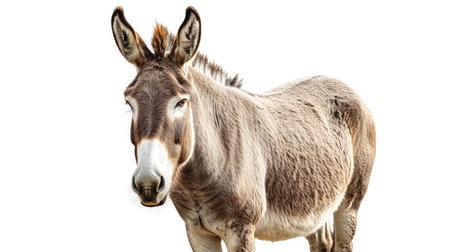 donkey on isolated white background.の素材
