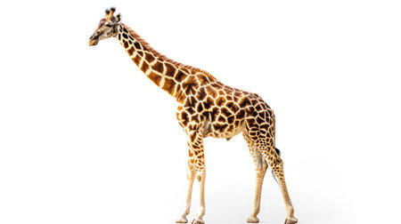 giraffe on isolated white background.の素材