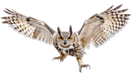 owl on isolated white backgroundの素材
