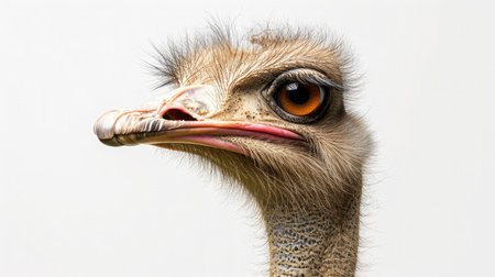 ostrich on isolated white background.の素材