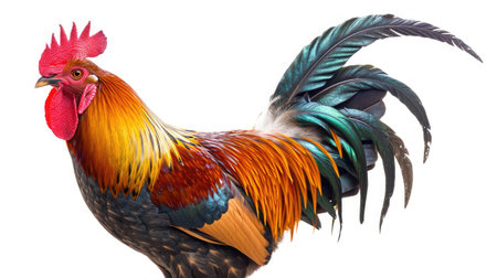 rooster on isolated white background.の素材