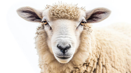 sheep on isolated white background.の素材