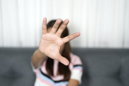 Stop abusing violence, Children violence and abused conceptの写真素材