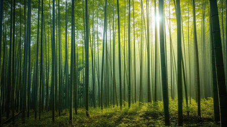 Bamboo forest in the morningの素材