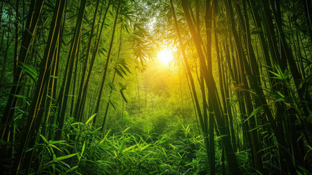 Bamboo forest in the morningの素材