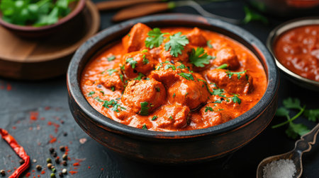 Tasty butter chicken curry dish from Indian cuisine.の素材