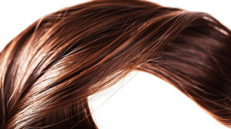 Brown shiny hair on white background, isolatedの素材