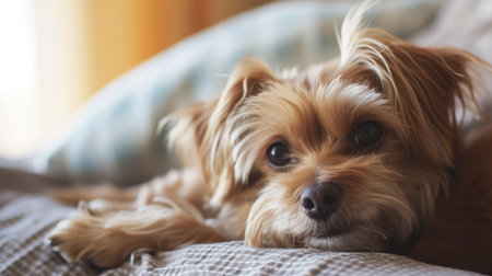 Small cute dog at homeの素材