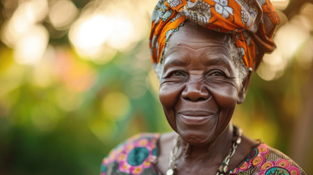 Smiling African senior womanの素材
