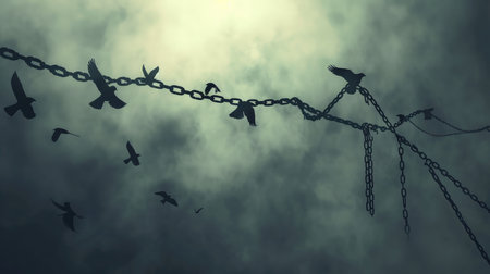 Freedom - Chains That Transform Into Birds - Charge Conceptの素材