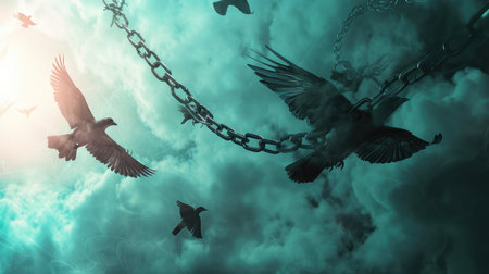 Freedom - Chains That Transform Into Birds - Charge Conceptの素材