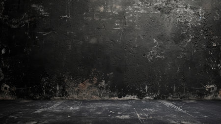 Black wall texture rough background dark concrete floor or old grunge background with blackの素材