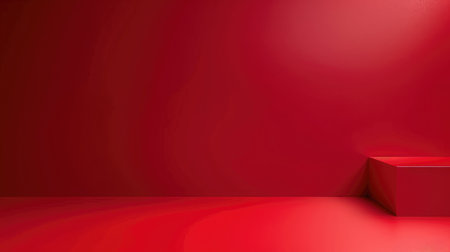 Red studio gradient background for product placement or website. Copy Space, horizontal composition.の素材