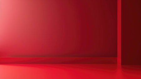 Red studio gradient background for product placement or website. Copy Space, horizontal composition.の素材