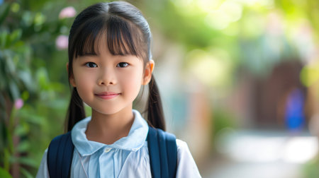 Young Asian student at schoolの素材