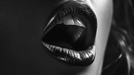 Open mouth woman close upの素材