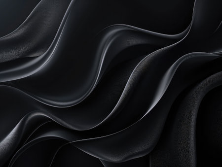 Panoramic Abstract fluid wave curve banner with a dark background.Black abstract background design. Black abstract background. Wave pattern. Curves. Black curves. Dark. Flowの素材