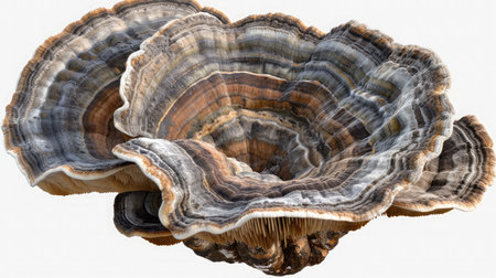 organic turkey tail mushroom in transparent backgroundの素材