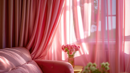 Pink silk curtainsの素材