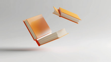 Flying books isolated on whiteの素材