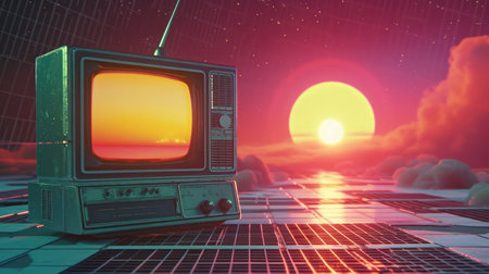 Retro television headerの素材