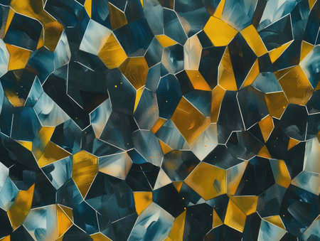 Abstract polygonal pattern luxury dark blue with gold background --ar 4:3 --v 6 Job ID: 768cd1e6-c9d4-4b82-9e42-8fd57c0c8aacの素材