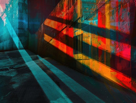 Abstract urban background. Lights and shadowsの素材