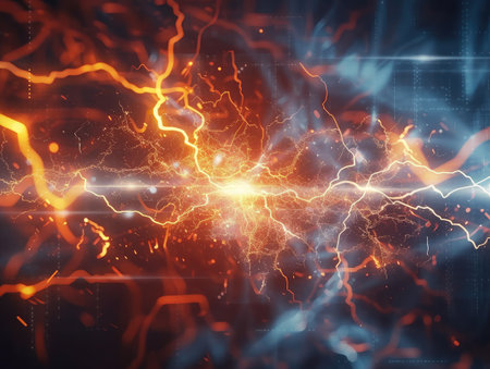 Electric lighting effect, abstract techno backgrounds for your designの素材