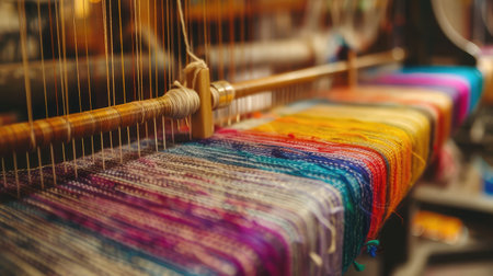 Weaving shuttle on the color warpの素材
