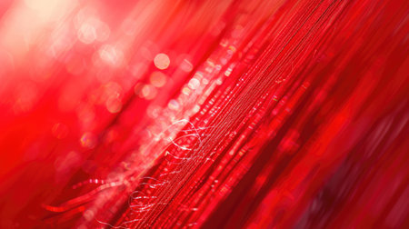 red thread from weaving machine traditional craft , Abstract backgroundの素材