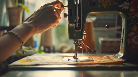 To sew a material on the sewing machineの素材